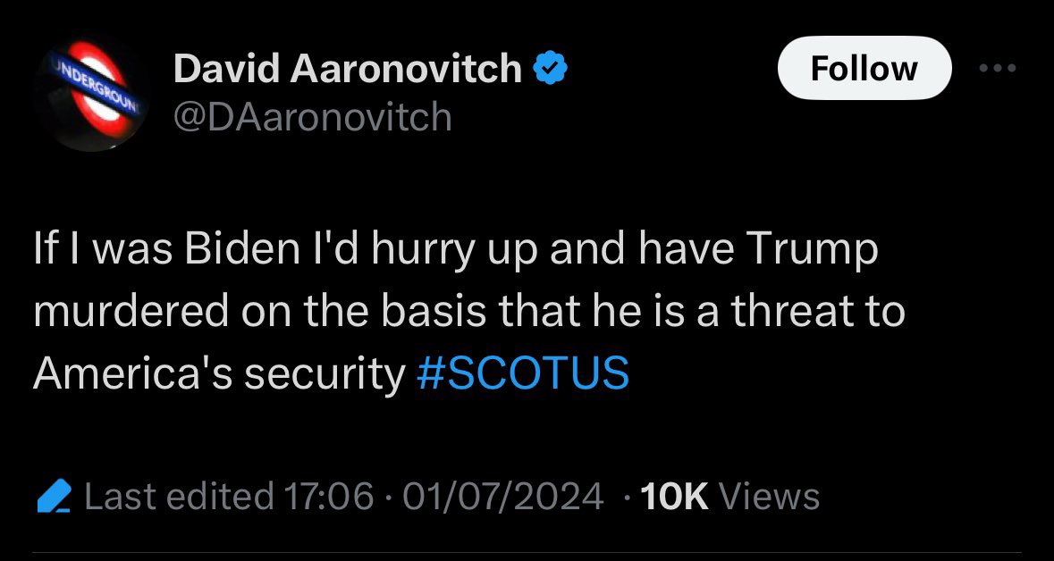 BBC presenter here calling for the assassination of President Trump. 
I’ll await the MSM outrage on the same level as when Laurence Fox told me he didn’t want to shag someone…
Gordon Brown telling Sophy Ridge on Sly News that we should never be allowed to broadcast again etc etc