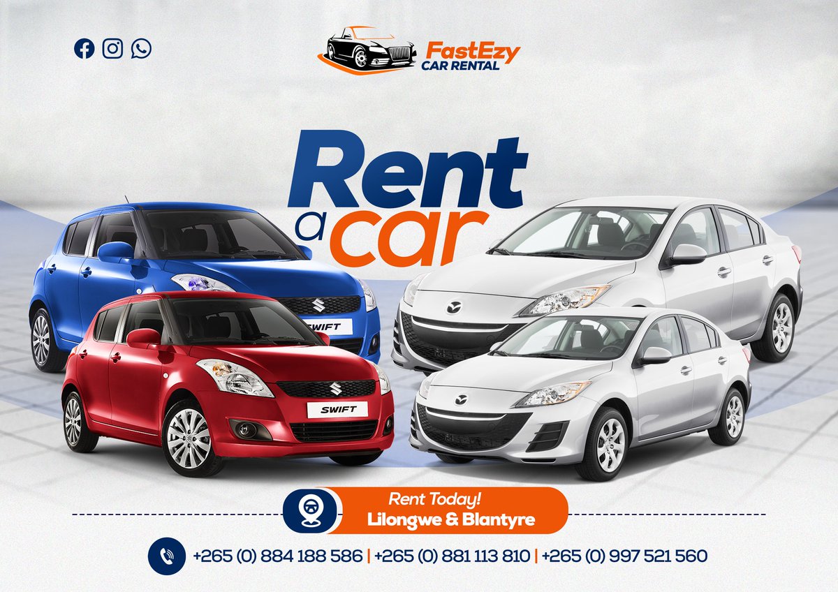 King4thNov's tweet photo. FastEzy Car Rental!

Available in both Blantyre and Lilongwe.

Retweet for Awareness ❤️😍 https://t.co/vDZAl4JCCw