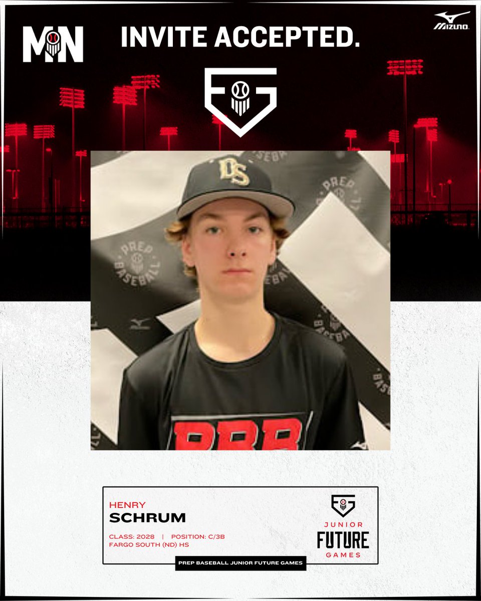 Prep Baseball Minnesota (@prepbaseballmn) on Twitter photo 𝐖𝐄𝐋𝐂𝐎𝐌𝐄 𝐓𝐎 𝐓𝐇𝐄 𝐒𝐐𝐔𝐀𝐃 👊
Fargo South's 𝗛𝗘𝗡𝗥𝗬 𝗦𝗖𝗛𝗥𝗨𝗠 will be at <a href="/LakePointSports/">LakePoint Sports</a> representing #TeamMinnesota at the #PBJFG24.
<a href="/Schrum2Henry/">Henry Schrum</a> || @PrepBaseball
👤 loom.ly/Ea1-BfU 𝐖𝐄𝐋𝐂𝐎𝐌𝐄 𝐓𝐎 𝐓𝐇𝐄 𝐒𝐐𝐔𝐀𝐃 👊
Fargo South's 𝗛𝗘𝗡𝗥𝗬 𝗦𝗖𝗛𝗥𝗨𝗠 will be at <a href="/LakePointSports/">LakePoint Sports</a> representing #TeamMinnesota at the #PBJFG24.
<a href="/Schrum2Henry/">Henry Schrum</a> || @PrepBaseball
👤 loom.ly/Ea1-BfU