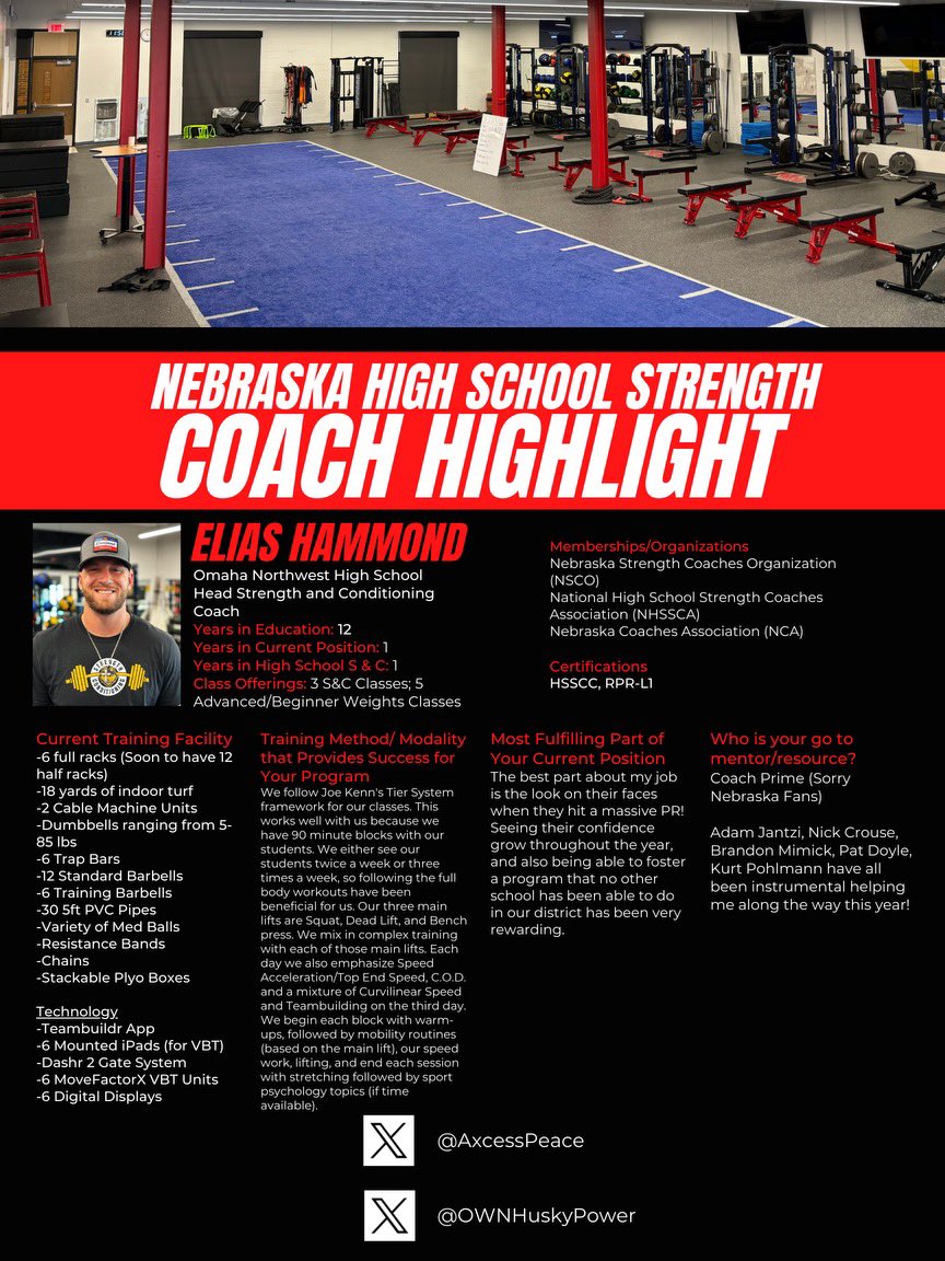 CoachHammondNW's tweet image. Thank you @NebStrength for the coaches highlight! @OPS_Northwest is doing some great things for @OmahaPubSchool ‼️💯