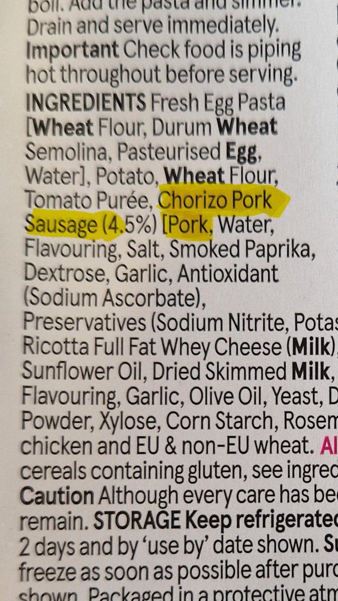 I'd love to know why <a href="/Tesco/">Tesco</a> feel the need to put 🐖in their seemingly vegetarian pasta? As a long-time veggie I'm not overly amused it has to be said - a good job I had my glasses on today!