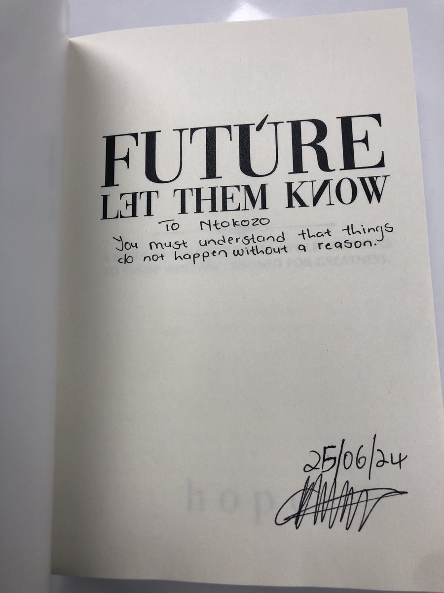 Thanks to Ntokozo for the Support.

#FutureLetThemKnow
