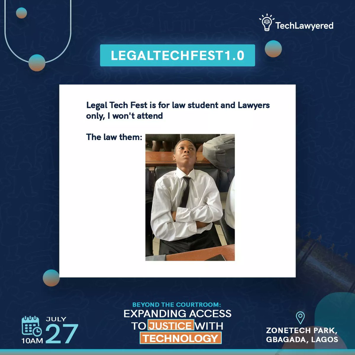 techlawyered's tweet photo. Will you be at #legaltechfest 1.0?
Yes or Yess?
#legaltechfestojustice #legaltech #techlawyered #beyondthecourtroom #legaltechconference #legaltechfest #techlawyered #beyondthecourtroom https://t.co/vFrUlycC6p