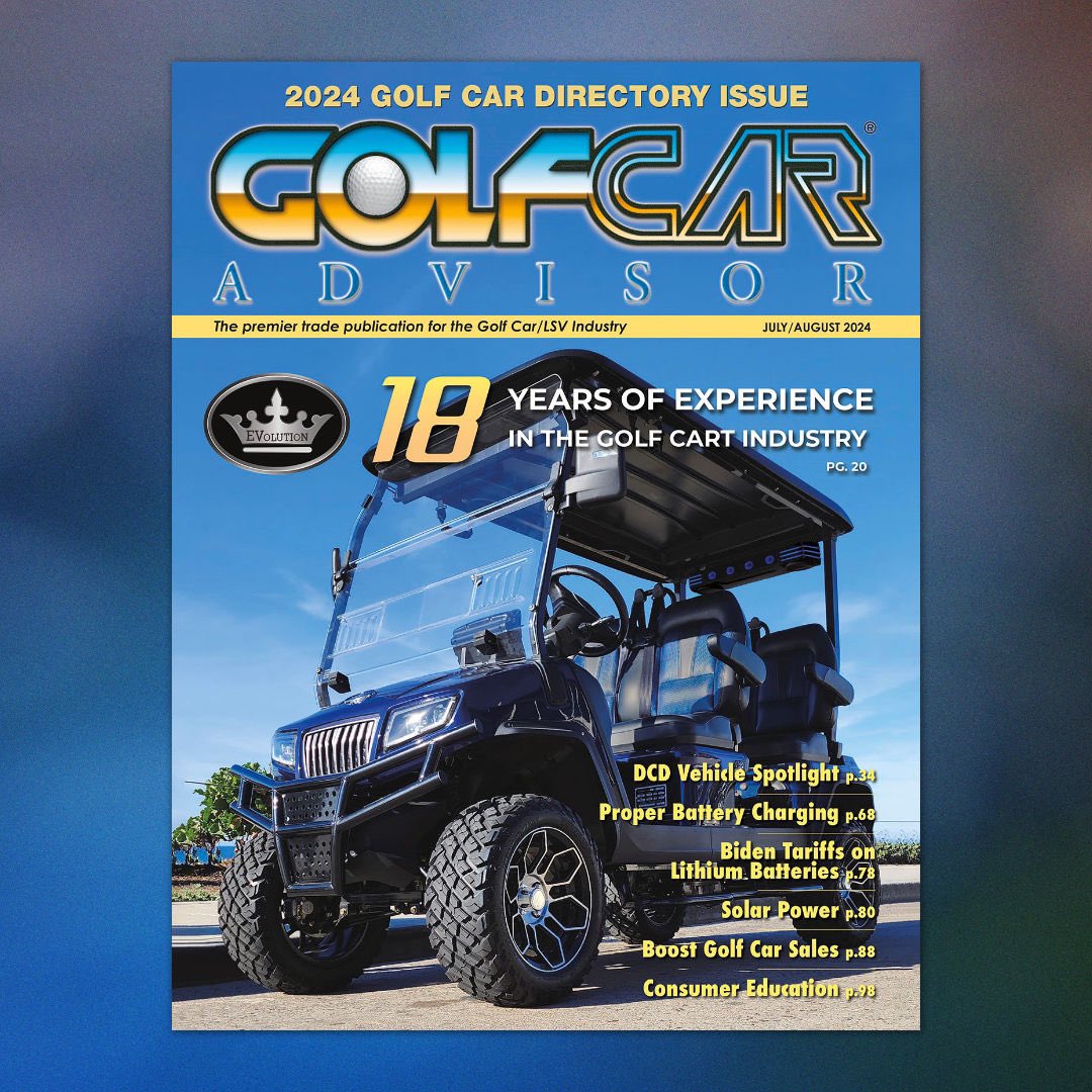 evogolfcarts's tweet photo. Evolution EV is thrilled to be featured on the cover of the upcoming July/August 2024 issue of Golf Car Advisor! 🎉 Stay tuned for exciting reveals later this year! 👀

#golf #golfcaradvisor #evolution #d5 #grateful https://t.co/Ub3H6C5Vpb