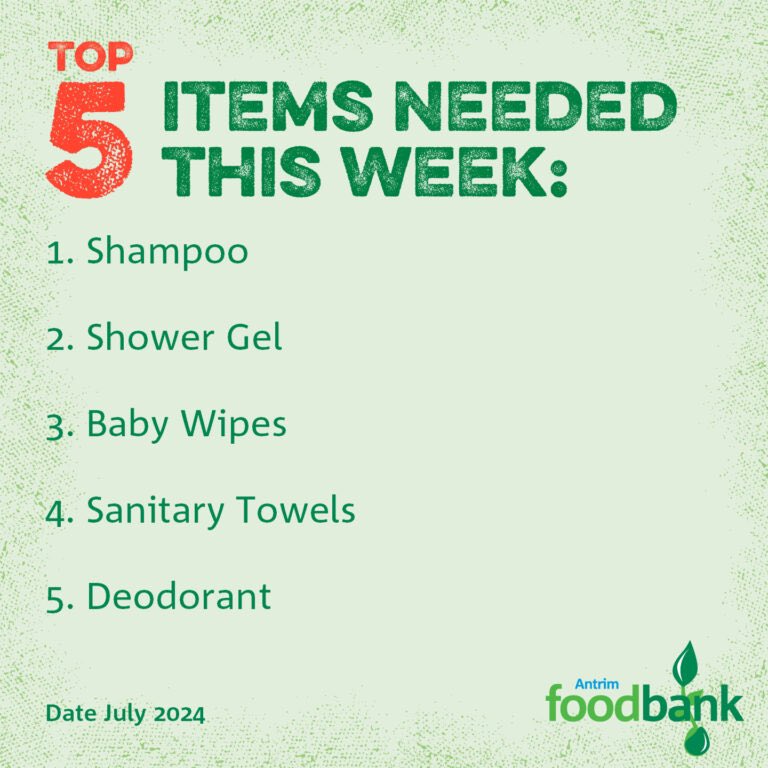 ❓Are you doing the big shop? 
❓Could you add an item or two to your list?

🛒 Shampoo
🛒 Shower Gel
🛒 Baby Wipes
🛒 Sanitary Towels
🛒 Deodorant

Thank you 🫶

↘️ antrim.foodbank.org.uk/2024/07/01/sho…
