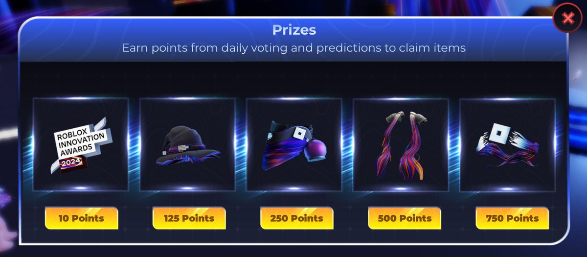 RobloxItaNews's tweet image. Premi? Ci sono!

Più punti otterrete più la probabilità di vincere tutti e 5 i premi aumenta !

Ecco la lista!

#Roblox #RobloxIta #RIA2024