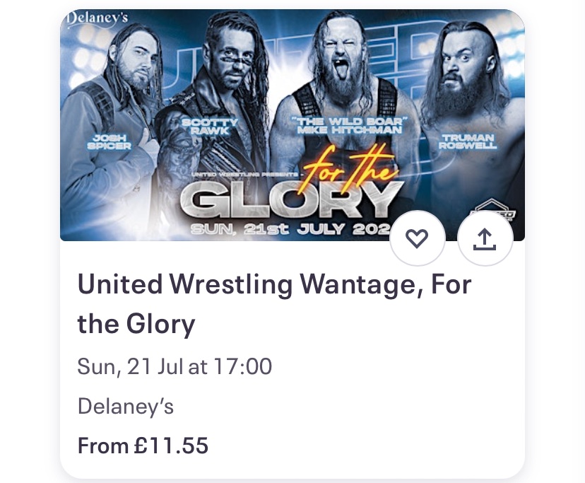WrestlingCG1's tweet image. The next United Wrestling show:For The Glory! will be in #Wantage #Oxfordshire on Sunday 21st July 2024