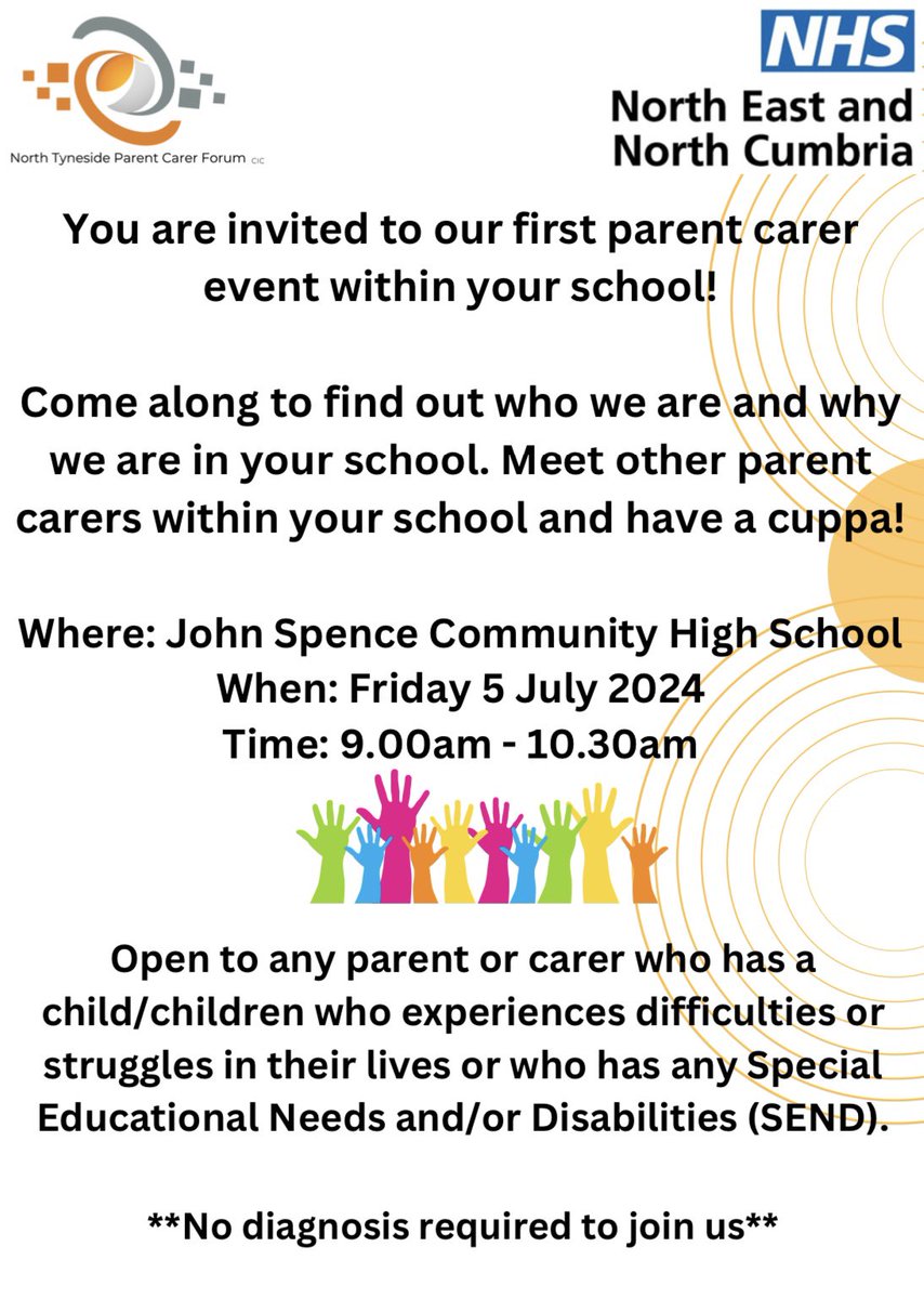 John Spence Community High School (@johnspencechs) on Twitter photo The first <a href="/NTynesidePCF/">North Tyneside PCF CIC</a> and <a href="/NENC_NHS/">North East and North Cumbria NHS</a> session is nearly upon us. This will take place on a Friday 5th July 9.00 - 10.30 here. Open to any parent or carer who has a child/children who experiences difficulties or struggles in their lives or who has any SEND <a href="/PeleTrust/">Pele Trust</a> #FitForLife The first <a href="/NTynesidePCF/">North Tyneside PCF CIC</a> and <a href="/NENC_NHS/">North East and North Cumbria NHS</a> session is nearly upon us. This will take place on a Friday 5th July 9.00 - 10.30 here. Open to any parent or carer who has a child/children who experiences difficulties or struggles in their lives or who has any SEND <a href="/PeleTrust/">Pele Trust</a> #FitForLife