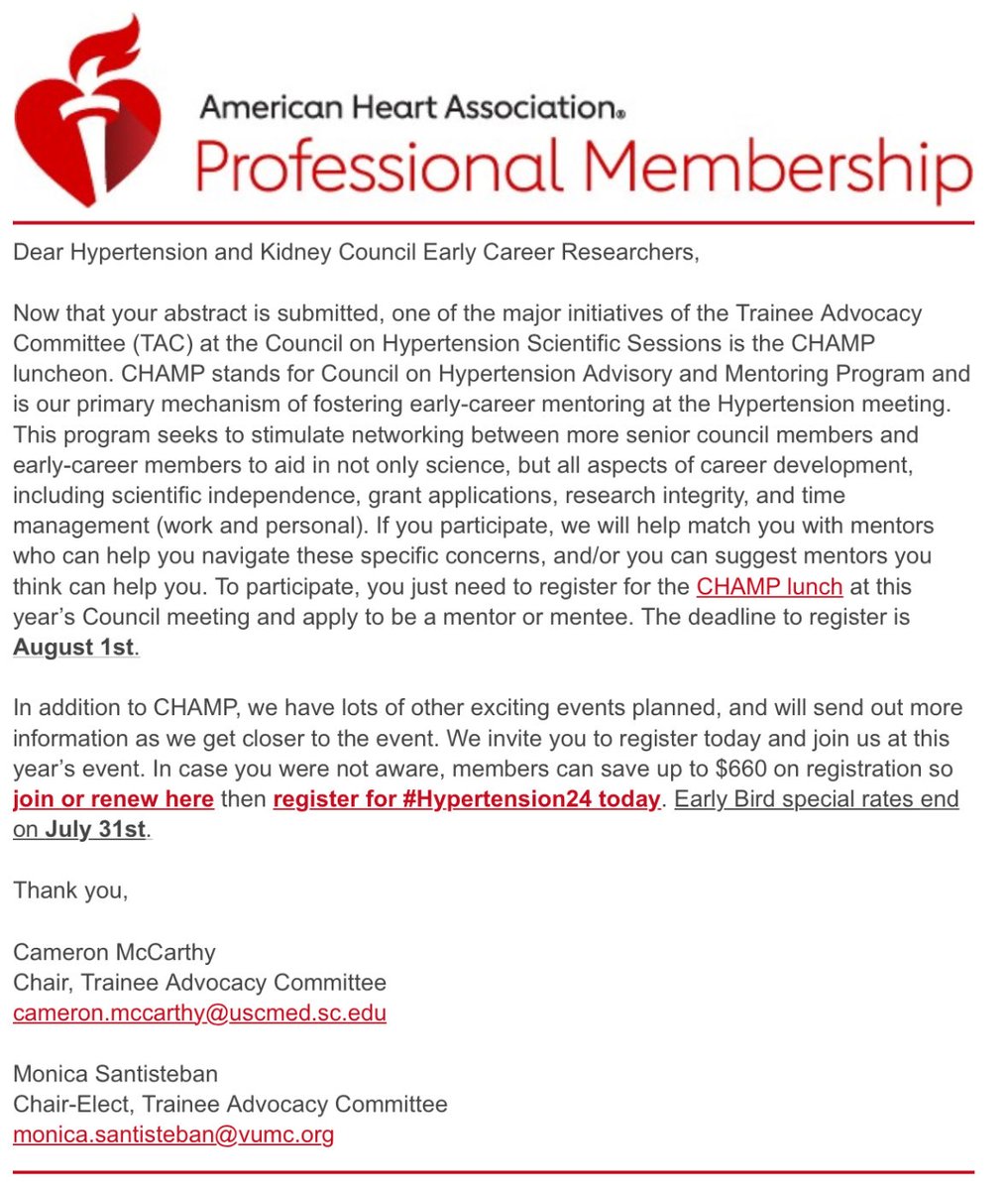 Cam McCarthy (@camgmccarthy) on Twitter photo Come join TAC for #CHAMP2024. @MM_Santisteban and the CHAMP organizing team have an exciting luncheon planned! <a href="/CouncilonHTN/">Council on Hypertension</a> <a href="/AHAMeetings/">AHAMeetings</a> Come join TAC for #CHAMP2024. @MM_Santisteban and the CHAMP organizing team have an exciting luncheon planned! <a href="/CouncilonHTN/">Council on Hypertension</a> <a href="/AHAMeetings/">AHAMeetings</a>