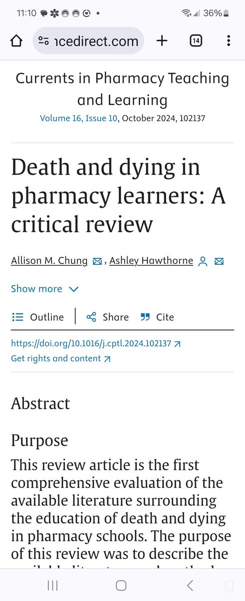 <a href="/AHawthPharmD/">Ashley Hawthorne</a> and I are excited to share our article!! We review lit on teaching pharmacy students about death/dying. #PedsICU #CriticalCareRx <a href="/auhcop/">Auburn Pharmacy</a>
👇
sciencedirect.com/science/articl…