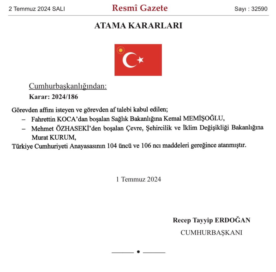 724haberlercom's tweet photo. Atama kararları Resmi Gazete’de yayınlandı. https://t.co/3iWHnwU07V