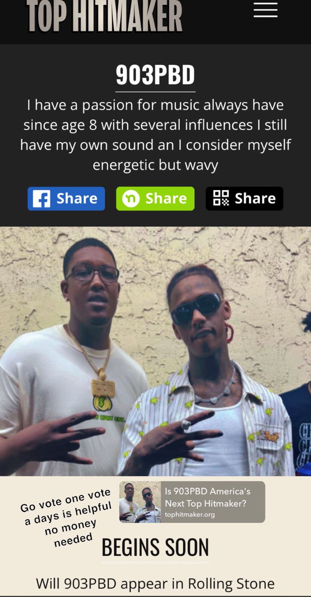 PrettyBoyDee903's tweet photo. https://t.co/DpciJ9GpxN

Yall go vote for me https://t.co/96lW56HRp4