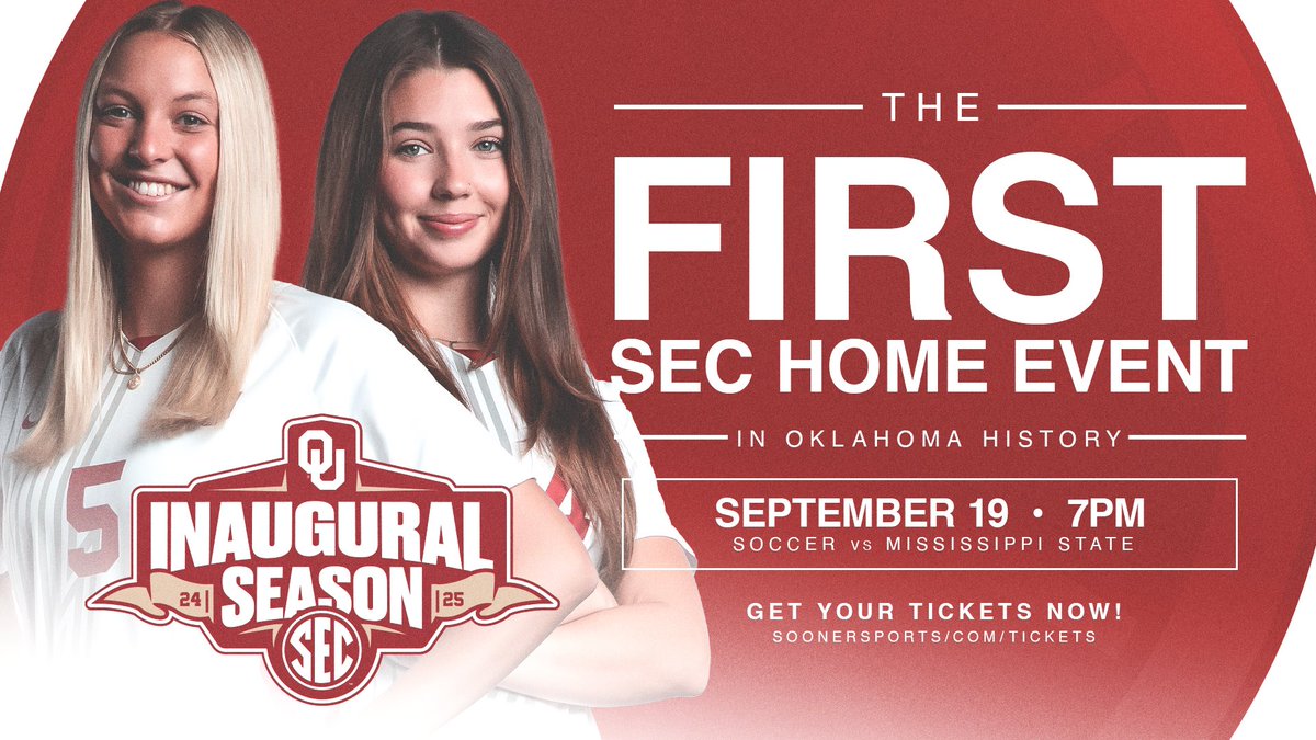 We’ll see you at John Crain Field for the 𝐅𝐈𝐑𝐒𝐓 OU conference game played in the <a href="/SEC/">Southeastern Conference</a>! ☝️

🎟️ » ouath.at/4bulQ6C

#OUxSEC