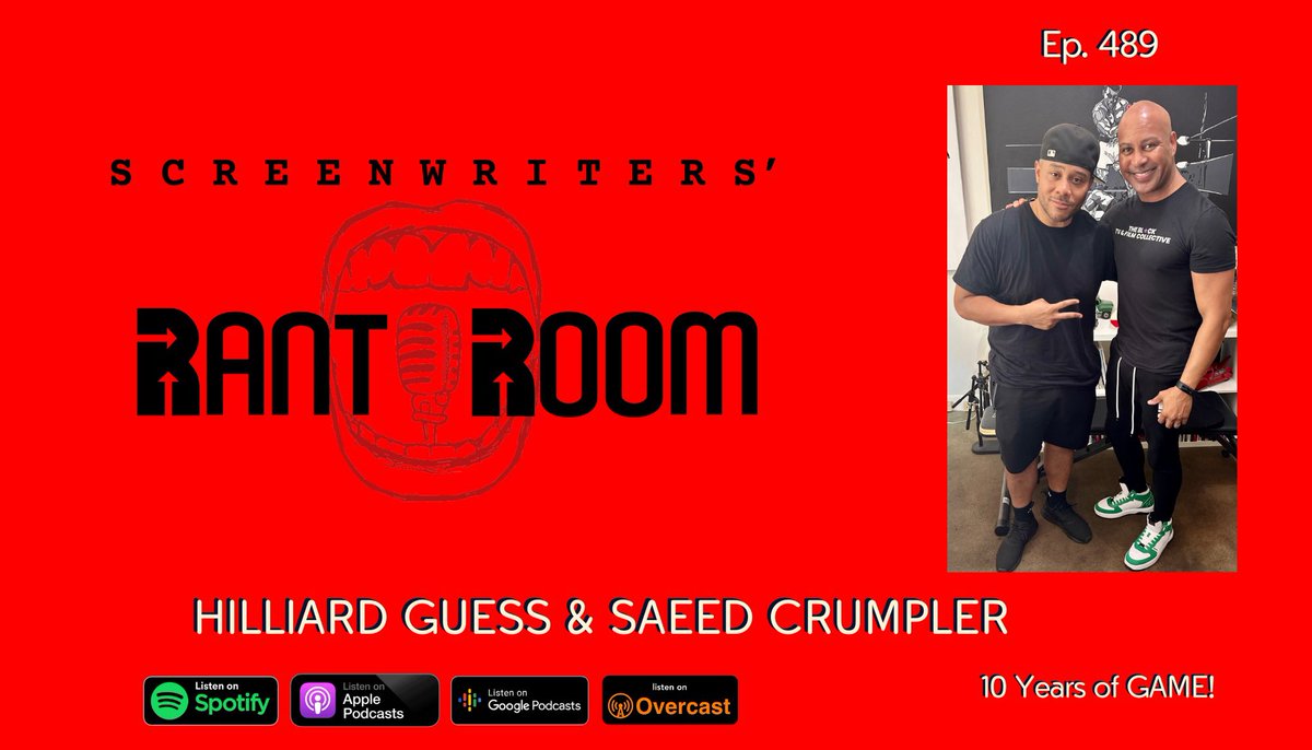 Hilliard Guess (@hilliardguess) on Twitter photo Episode 489 of #screenwritersrantroom is coming in hot yโall! Myself & <a href="/Balance510/">Balance510</a> answer over 2 hours worth of #screenwriter questions!
Link: bit.ly/SWRR489
Follow, like, subscribe, share, 5-star reviews!
@screnwritersrantroom IG
#writingtips Episode 489 of #screenwritersrantroom is coming in hot yโall! Myself & <a href="/Balance510/">Balance510</a> answer over 2 hours worth of #screenwriter questions!
Link: bit.ly/SWRR489
Follow, like, subscribe, share, 5-star reviews!
@screnwritersrantroom IG
#writingtips