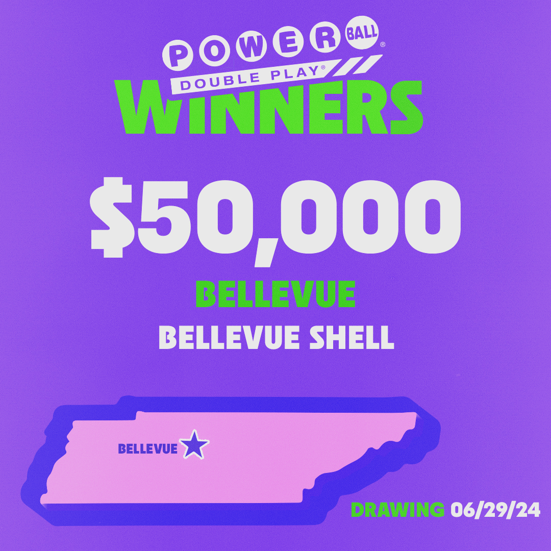 TNLottery's tweet photo. Let's hear it for our winner in Bellevue who won $50,000 playing Powerball Double Play! Who will win the next big check? ππ° #tnlottery #gamechangingfun https://t.co/48hwd68J02