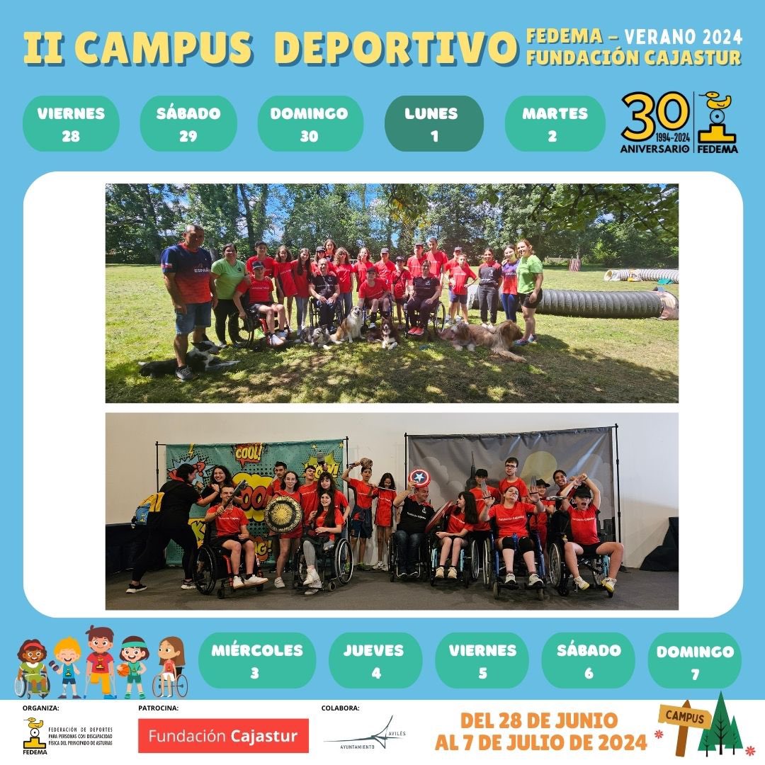 FEDEMAsturias's tweet photo. 👉🏻 II Campus FEDEMA - #FundaciónCajastur
🗓️ Día 4
📍 Edificio Fuero (#Avilés)
➡️ Dog #Agility Oviedo
➡️ #Metrópoli
➡️ Patolimpiadas
@AytoAviles
#deporteasturiano
#deporteadaptado
#campusfedema
#hellomove
#suscripcioncoche
#hellorentacar https://t.co/MejBfZ9X5d