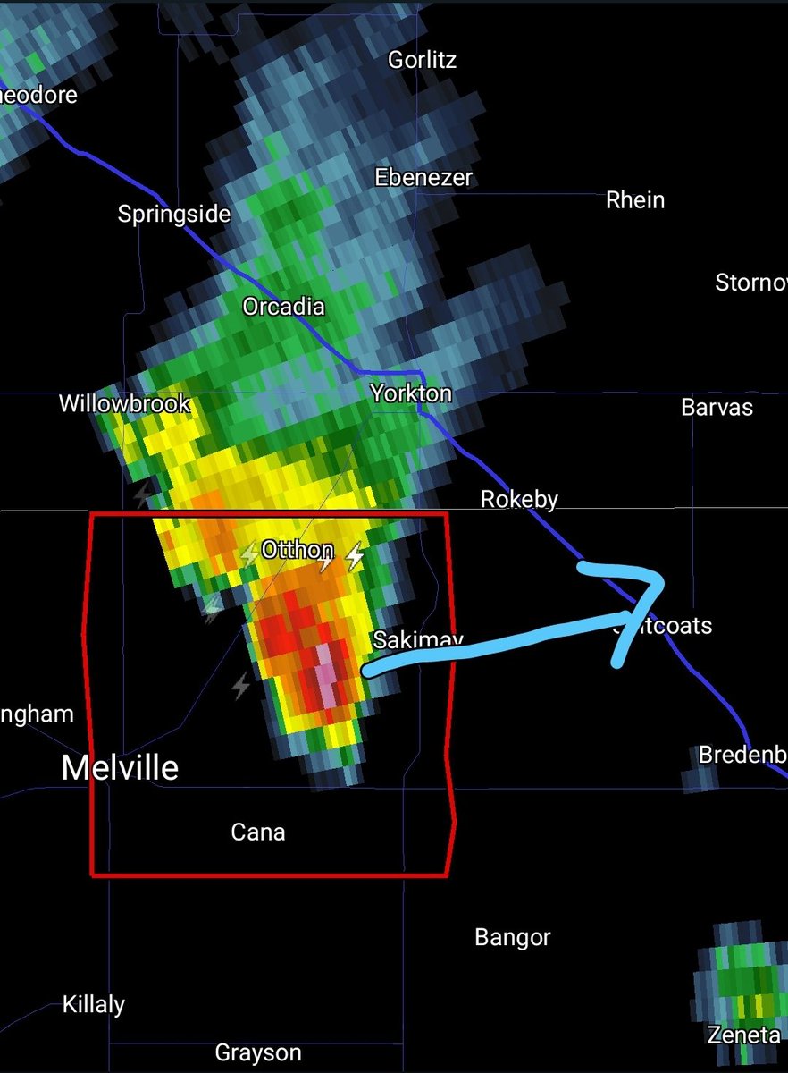 435 PM CST: TORNADO WARNING on this cell in the RM of Cana, headed east toward Sakimay and Saltocats.

A member of the public has reported a tornado. Seek shelter now.

Melville will NOT be impacted by this storm #skstorm