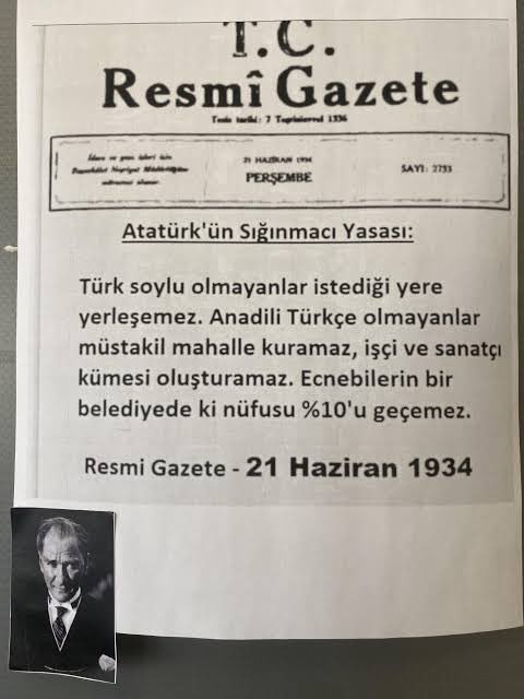 stresterapisi's tweet photo. 🇹🇷 Atatürk'ün sığınmacı yasası !

#İŞGALCİLERGÖNDERİLSİN #savaş #trt1 #Syria #türksilahlıkuvvetleri #konya #kayseri #bayrak https://t.co/zFFLfi8YtF