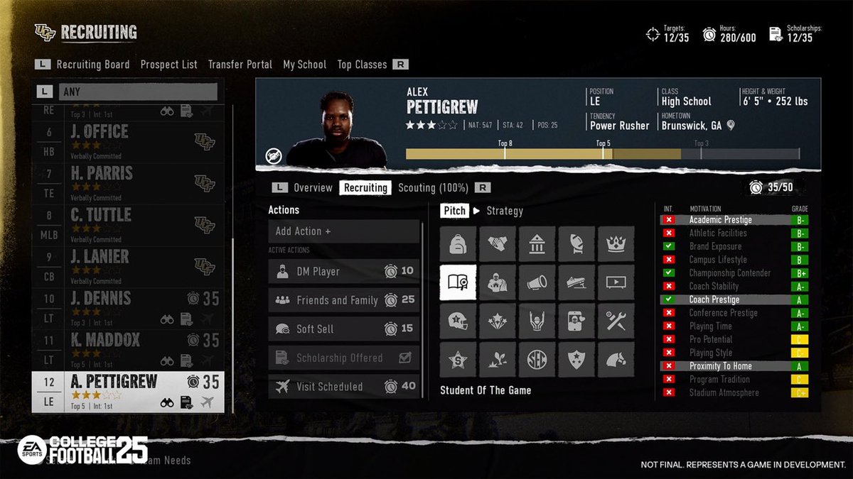 NotTheExpertYT's tweet image. This is giving a mix of NCAA 13 and NCAA 14 with the 3 ideal motivations. Can’t wait until they drop the full Dynasty Deep Dive tomorrow!