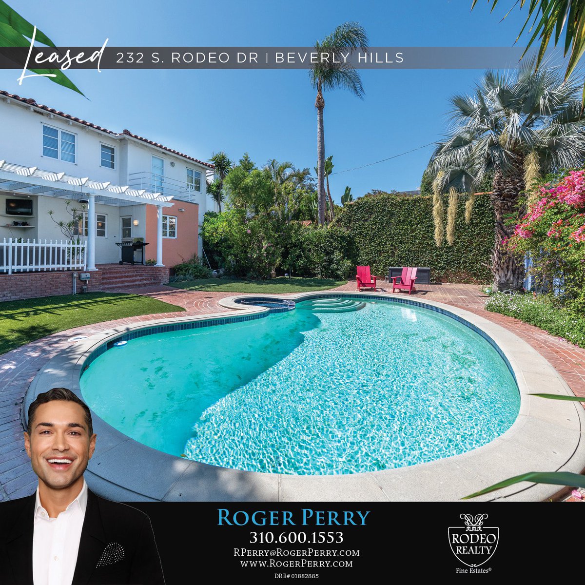 RogerPerryLA's tweet image. LEASED!! 

232 S Rodeo Dr
Beverly Hills 

4 Bed•3.5 Bath • 3,501sqft • 7,012sqft lot

Contemporary Spanish on World Renowned Rodeo Drive! 

#InEscrow #sold #realestate #realtor #luxurylifestyle #luxuryhomes #luxuryrealestate #losangeles #belair #hollywood #celebrityhomes
