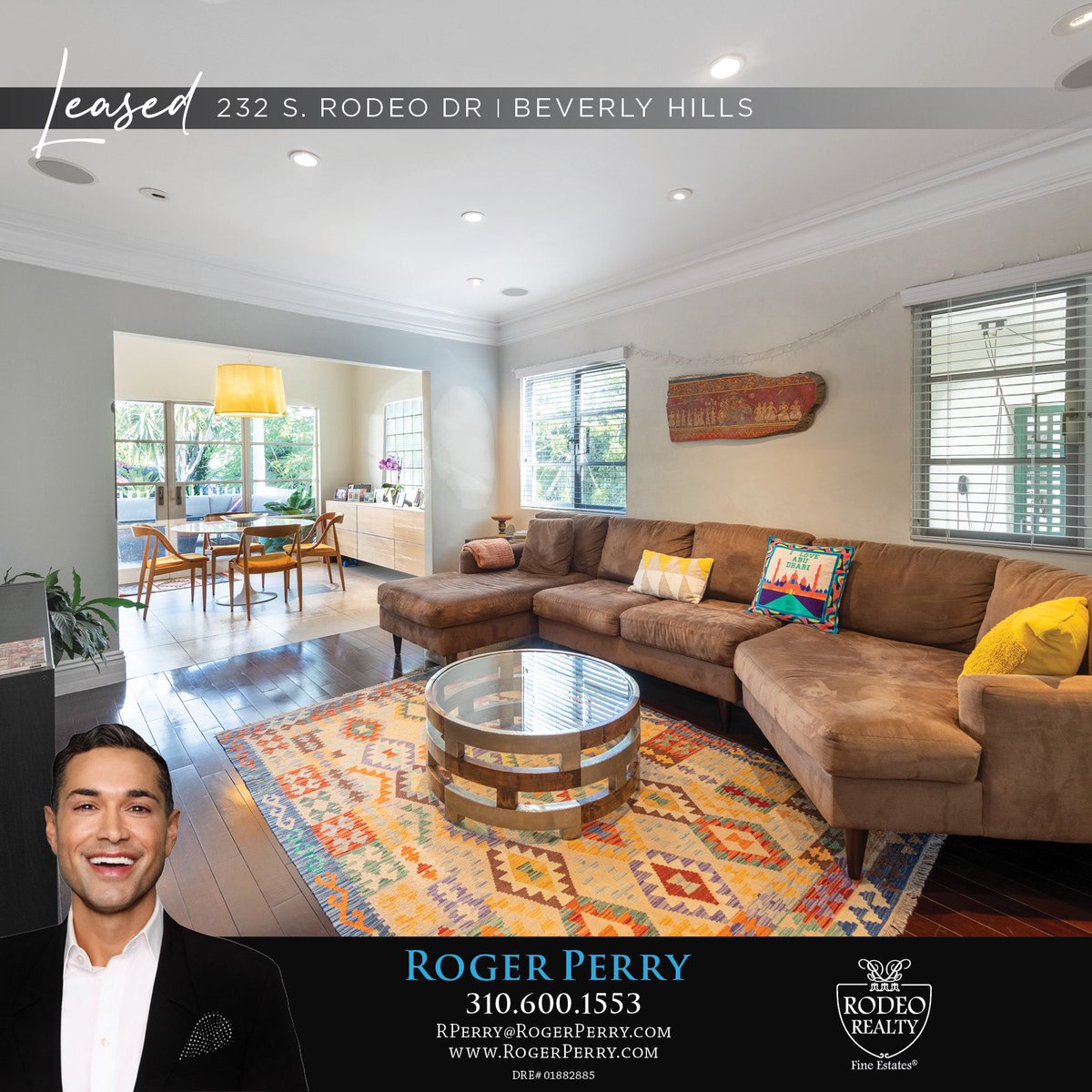 RogerPerryLA's tweet image. LEASED!! 

232 S Rodeo Dr
Beverly Hills 

4 Bed•3.5 Bath • 3,501sqft • 7,012sqft lot

Contemporary Spanish on World Renowned Rodeo Drive! 

#InEscrow #sold #realestate #realtor #luxurylifestyle #luxuryhomes #luxuryrealestate #losangeles #belair #hollywood #celebrityhomes
