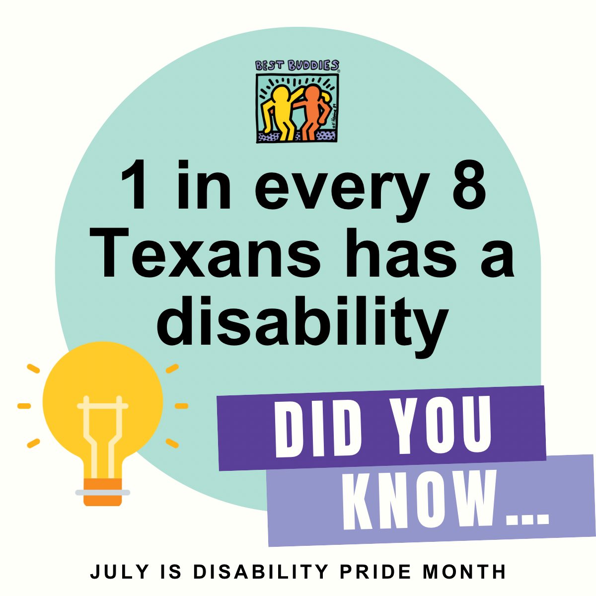 In celebration of Disability Pride Month this July, I will be counting down the days until the annual Best Buddies Leadership Conference with a daily fun fact, specific to #Texas…I hope you’ll join me!

#DisabilityPrideMonth 
<a href="/BestBuddiesTX/">Best Buddies in Texas</a>
