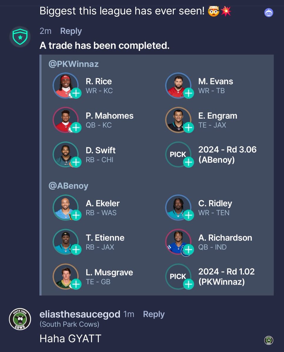 #dynasty trade - who won?