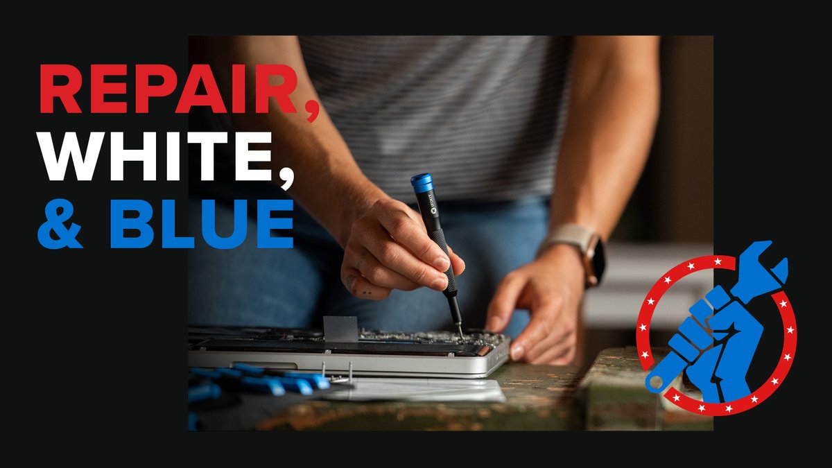 Liz_iFixit's tweet photo. Happy Repair Independence Day! As of today, 20% of Americans are covered by electronics #RightToRepair laws. https://t.co/Uoxun9hz93