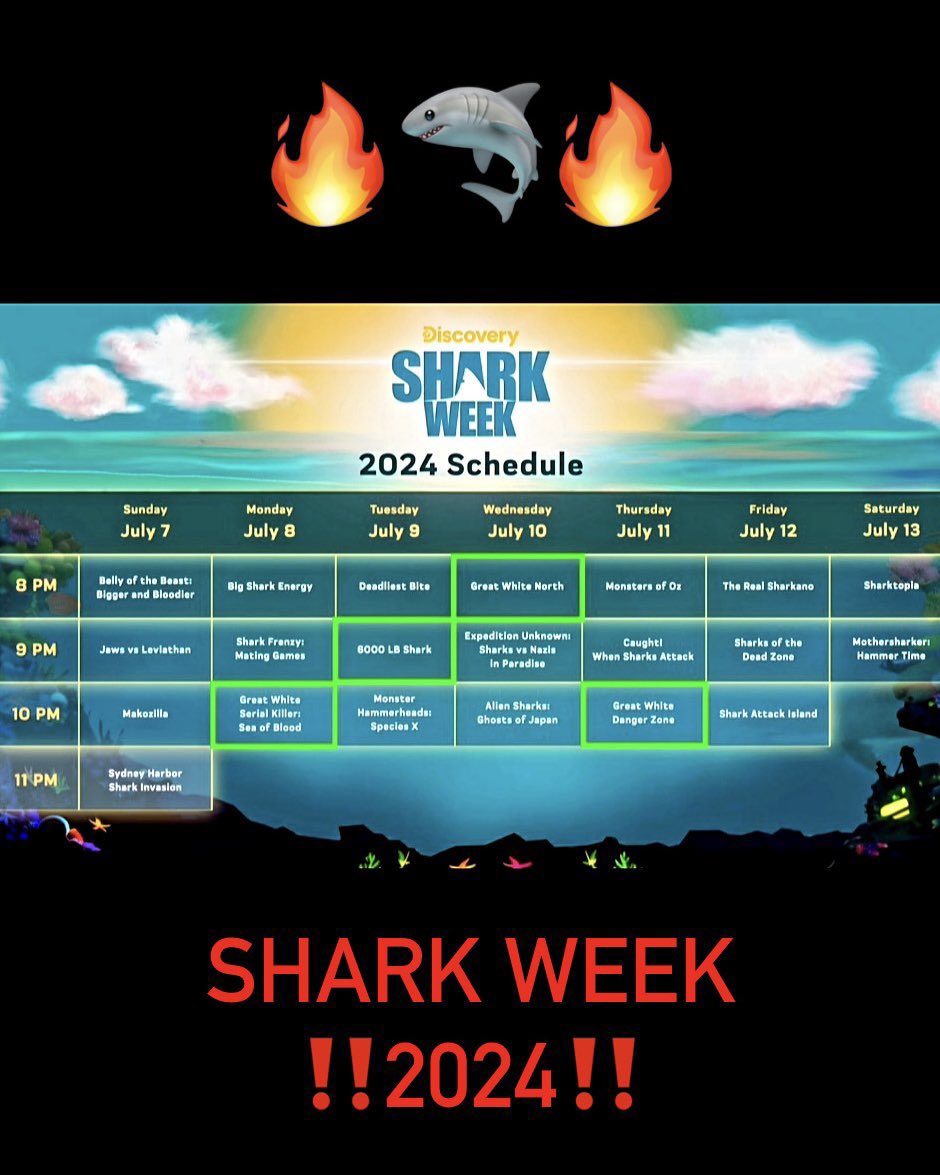 Joyouss0's tweet photo. Sorry, folks. I’ll be unavailable July 7-13, 2024 because it’s #SHARKWEEK 🦈 This is my most favorite week of the year!! I have not missed @SharkWeek since its inception (July 17, 1988) If you need me… wait… don’t need me! 🙃 #BestWeek #Yay #LetsDoThis @ABC4EXPLORE #Sharks #SpiritAnimal #Protect #Respect