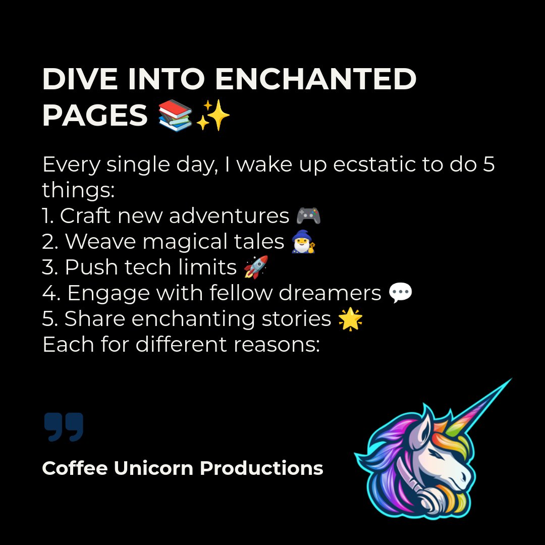 CoffeeUniorn's tweet image. To inspire, innovate, connect, and transport you to other worlds 🌍💫. Our latest novel awaits! 📖 Let&apos;s make some magic together! ✨ #EnchantedPages #StorytellingMagic #CreativeTech