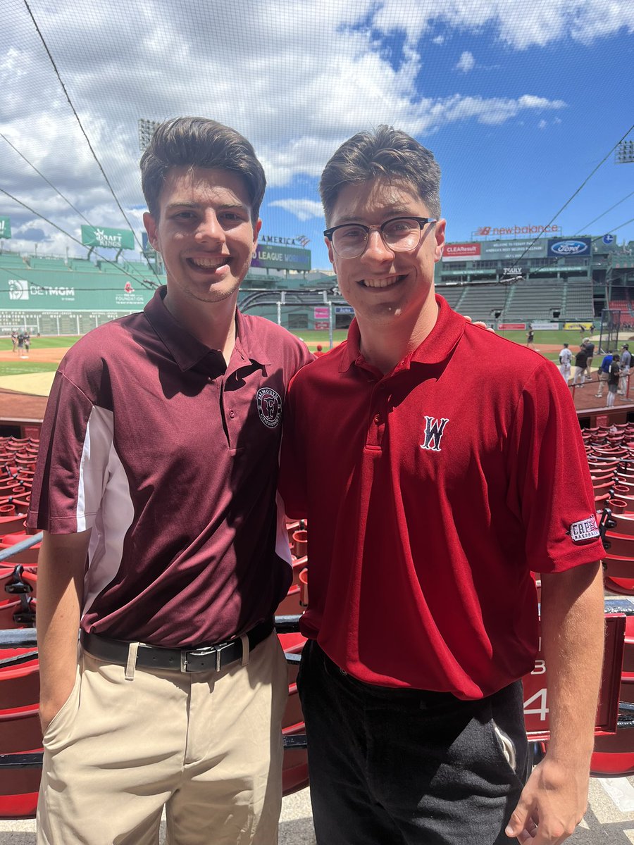 3304Sports's tweet photo. SMA at Fenway!
Today is Fenway Day for the @OfficialCCBL which is an awesome
experience for the players and broadcasters including VT’s very own @BradenSchenck of the @FalCommodores and @kylemarchak of the @WarehamGatemen.
Great pic, guys! #VTSMA https://t.co/lT42KWItUj