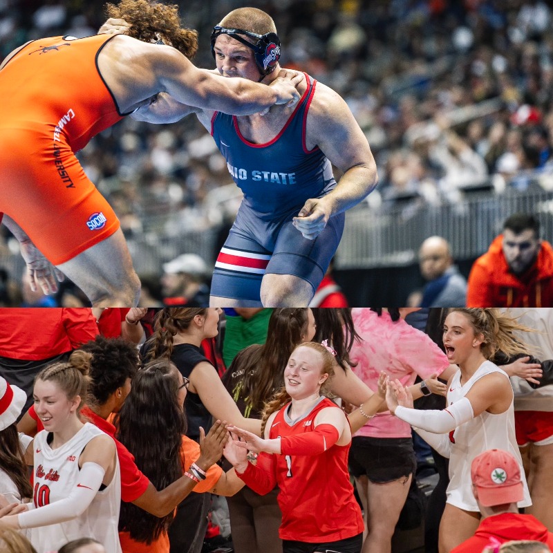 OhioStAthletics's tweet photo. CONGRATS TO THESE 2️⃣ Sarah Sue Morbitzer (@sarahmorbitzer) &amp; Nick Feldman (@nick__feldman) 👏
These 2 have excelled in becoming champions of character and embodying the people, the tradition and the excellence!! 🌰
