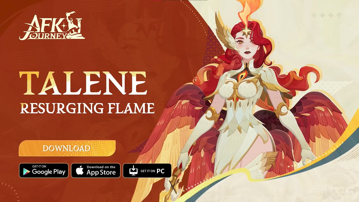 PPX_Playnosis's tweet photo. AFK Journey fans work up~

A New phoenix-like female character, Talene is coming on the 3rd of July!

She looks gorgeous...!

P.S.- You can download it on PC too!

Check out the video:

#AFKJourney #talene #newhero #gacha #pcgaming  #2d #mobilegame #artstyle #trailer #showcase https://t.co/5LcuofUJ58