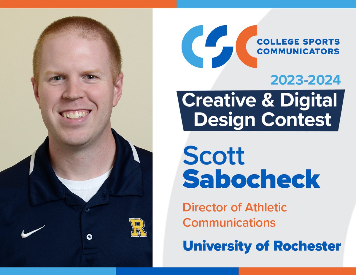CollSportsComm's tweet photo. The next #MediaGuideMonday salute goes to Scott Sabocheck (@ssabo24), Ari Ross (@aross50), and Allison Spaschak (@URCoachSpaz) of @UofRathletics, who were Best of @NCAADIII with their @RochesterWBB Media Guide! https://t.co/JzvUjBNaYr