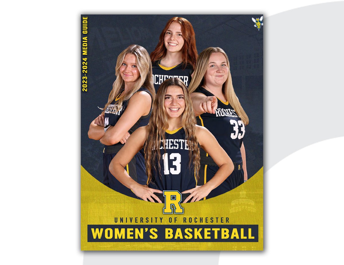 CollSportsComm's tweet photo. The next #MediaGuideMonday salute goes to Scott Sabocheck (@ssabo24), Ari Ross (@aross50), and Allison Spaschak (@URCoachSpaz) of @UofRathletics, who were Best of @NCAADIII with their @RochesterWBB Media Guide! https://t.co/JzvUjBNaYr