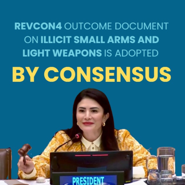 On Friday, States adopted the #RevCon4 #UNPoA outcome document:
✅ Renewed political commitment against illicit #SALW
✅ Action plan #PoA and #ITI 2024-2030
✅ New technical expert group
✅ International cooperation &amp; assistance
…and more

🔗 meetings.unoda.org/meeting/67936/…