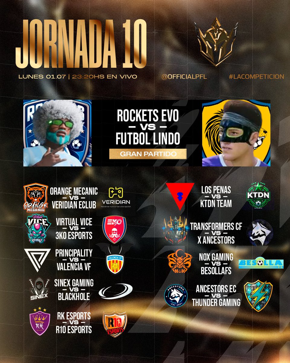 🗓️🇪🇸 | Jornada 9 y 10 / 2ª Div. #LaCompeticion 

Partidos 🔥I-M-P-R-E-S-I-O-N-A-N-T-E-S🔥 para seguir con la 2ª División. El ser campeón, ascender y clasificar a Europa se venden muy caro.

⭐️ <a href="/FcPenas/">Los Penas FC</a> Vs <a href="/EsThundergaming/">Thunder Gaming</a> 
⭐️ <a href="/RocketsEvo/">Rockets Evolution FC🚀</a> Vs <a href="/FutbolLindoCF/">Futbol Lindo</a> 

#ClubesPro •