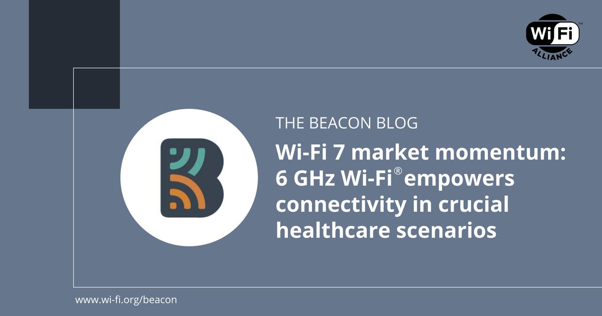 WiFiAlliance's tweet image. #WiFi in #6GHz is transforming healthcare in ways that will help reduce the current burden on clinical staff. Read the latest edition of #TheBeaconBlog and see how 6 GHz Wi-Fi provides increased bandwidth, capacity, and improved network efficiency: bit.ly/3VIFHJs