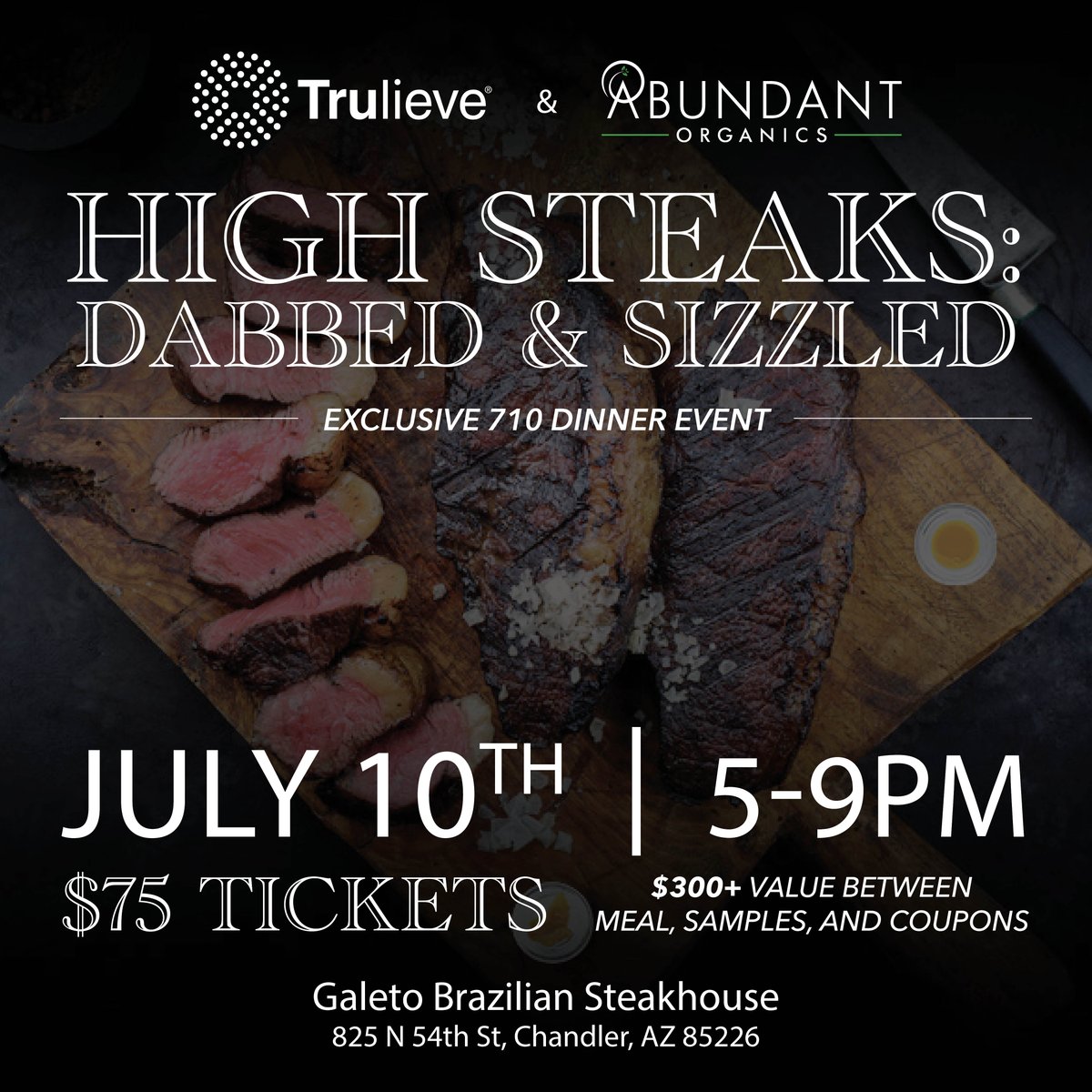 trulieve_az's tweet photo. 🍽️🔥 Join us for an exclusive night of flavors at "High Steaks: Dabbed & Sizzled" on July 10th! Get your tickets today via the link below! 🥩✨ #710Dinner #HighSteaks #Trulieve #AbundantOrganics #FoodieEvent
https://t.co/NvnK6gHAoQ https://t.co/3pzlgzXZn3