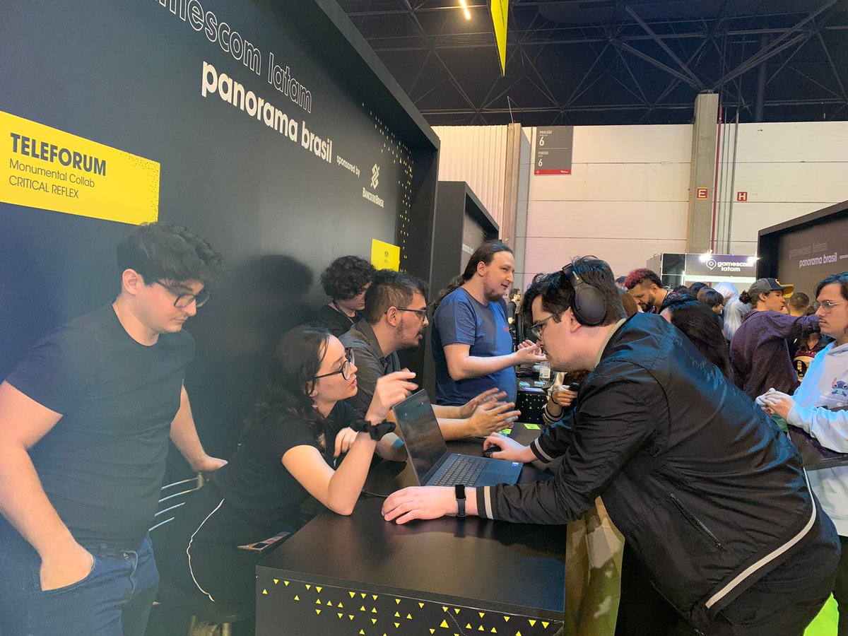 Monumentallab's tweet photo. Obrigado a todos que visitaram o stand da Monumental na Gamescom Latam para jogar TELEFORUM! 

O evento foi incrível, adoramos conhecer novas pessoas e jogos, rever rostos familiares e ver nossa cena ganhando força.

Até a próxima! #GamescomLatam♦️ https://t.co/P4BeaJsxcM