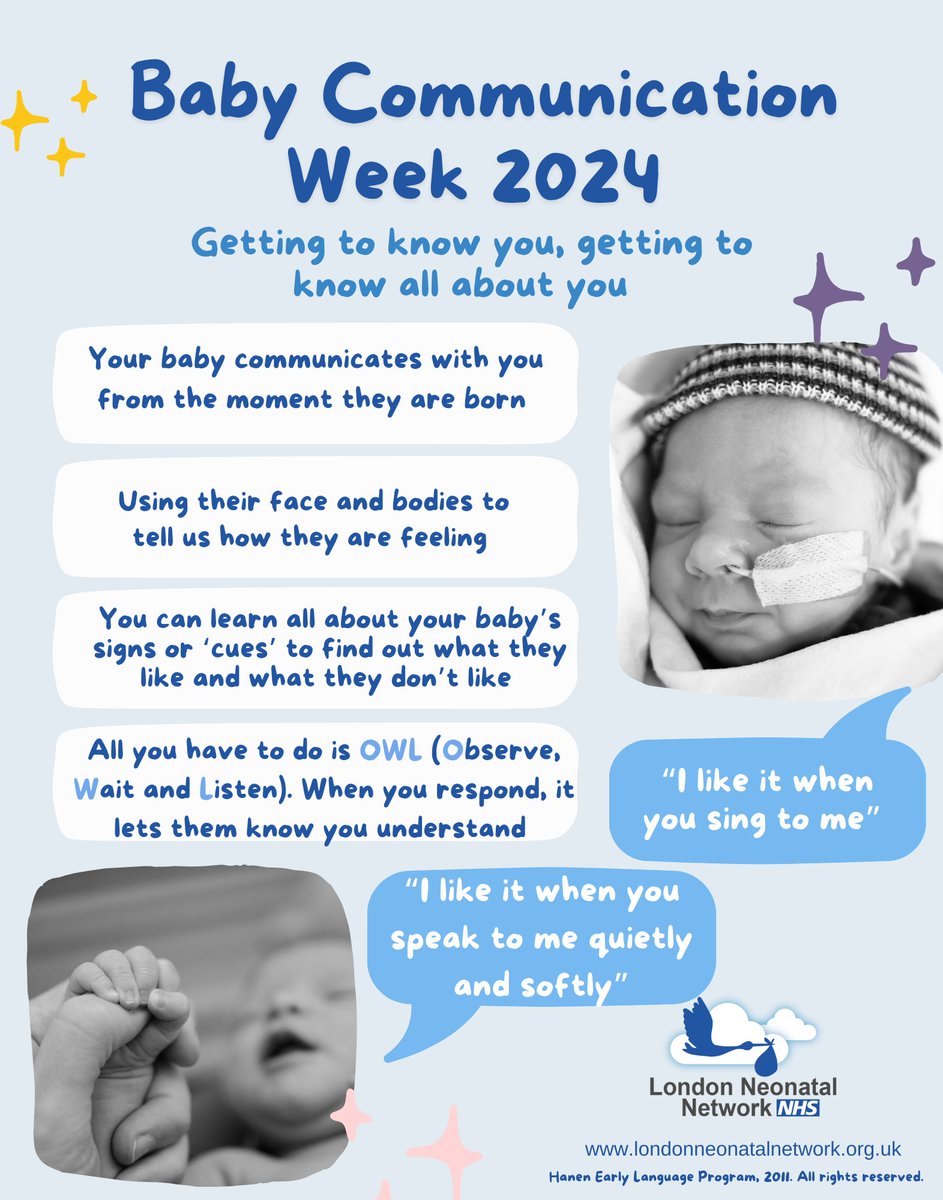 How are you celebrating #BabyCommunicationWeek24 on your unit? <a href="/LdnNeonatal/">London Neonatal ODN @londonneonatalodn.bsky.social</a>   have created some posters to share with units. See here 👀