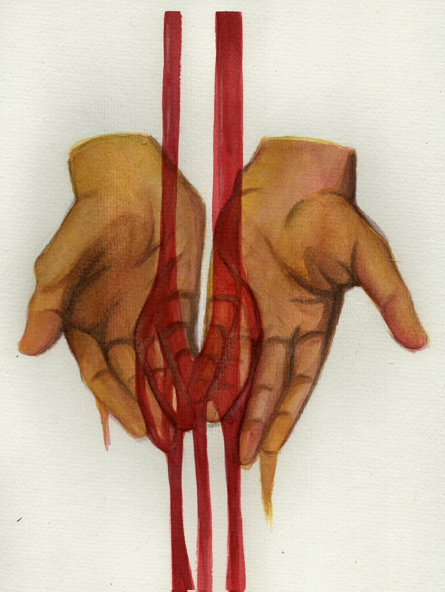 justaramenpot's tweet photo. Watercolour Hand Study 📖 ✋️ 

#horror #art https://t.co/d1VnIcBmKH