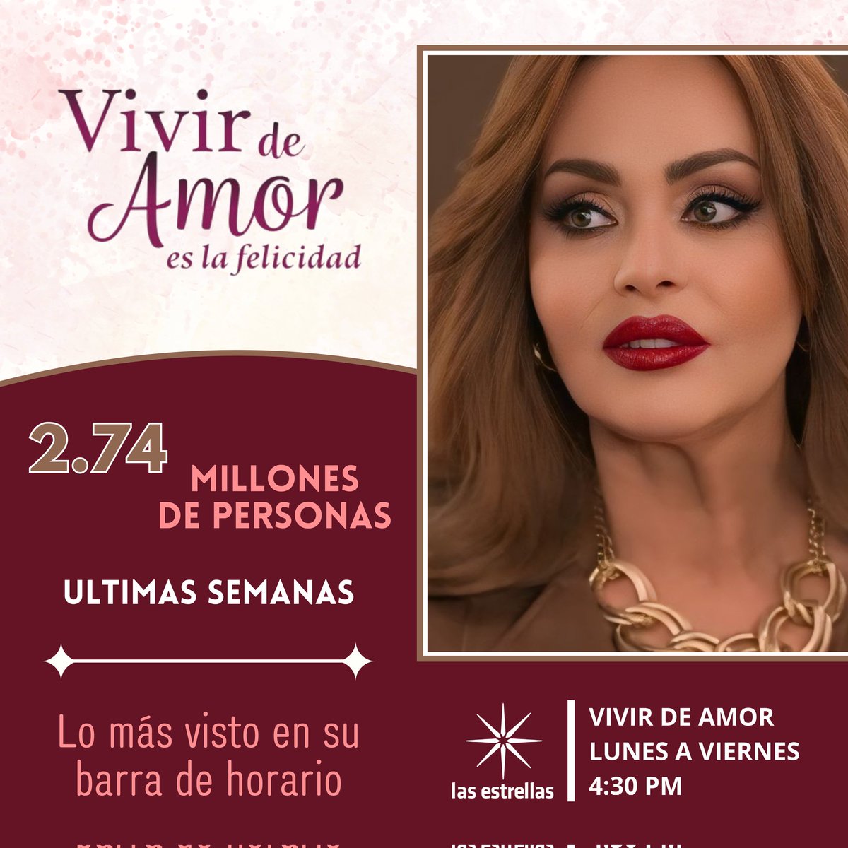 ¡BOOM! 🎉 #VivirDeAmor se lider 2.74M millones de televidentes El Viernes 28 de Junio <a href="/Kimy2Ramos/">Kimberly Dos Ramos</a> <a href="/Emmanuel13pm/">Emmanuel Palomares</a> <a href="/GalaMontes2/">Galamontes</a> <a href="/JoshGutierrezMx/">Josh Gutierrez</a> <a href="/gabyspanic/">Gaby Spanic</a> <a href="/barbaraig/">Bárbara Islas</a> <a href="/RobertoRomanoMX/">Roberto Romano</a> <a href="/MariluzBermudez/">Mariluz Bermudez</a> <a href="/amairani40/">Amairani</a> <a href="/karinaancira/">Karina Ancira</a> <a href="/maugarciamuela/">Mau Garcia-Muela</a> <a href="/malillanymarin/">malillany marin</a> <a href="/IsabelMadowTV/">Isabel Madow</a>