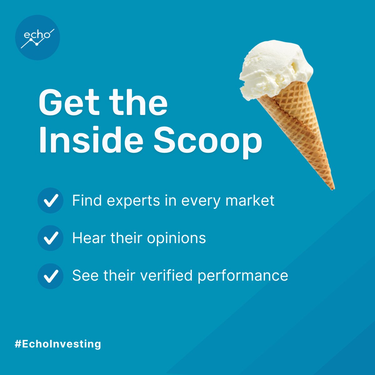 Want to know where the market’s heading? Echo's the only investing community where you can hear what experts with verified performance history have to say on emerging market trends and opportunities before you act.

#InvestmentTrends #MarketInsights #EchoInvesting