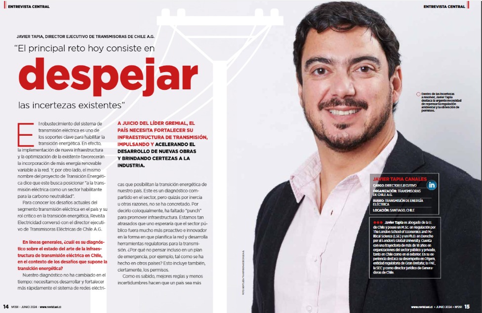 Revisa los principales retos de la #transmisión en Chile desarrollados por <a href="/Javier_Tapia_C/">Javier Tapia</a> director ejecutivo de <a href="/transmisoras/">TransmisorasChile</a> en entrevista <a href="/r_electricidad/">Electricidad</a>👉issuu.com/csa2020/docs/e…