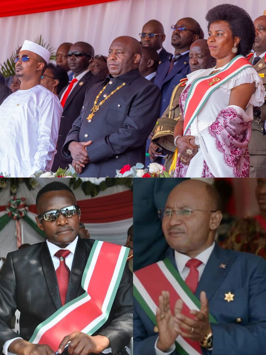 FOCODE_'s tweet photo. #Burundi 01-07-2024 #Agafoto Angeline Ndayishimiye yibukije ko arico gihangange gisigaye mu Burundi.
Mu Birori vyo guhimbaza imyaka 62 iheze Uburundi bwikukiye, umupfasoni w'umukuru w'igihugu yaje yambaye umudari uhambaye w'Igihugu bita le "Grand Cordon".
Mu myaka iheze, uwo mudari waba wambawe n'abagabo babiri : Lieutenant-Général Adolphe Nshimirimana na Général Alain Guillaume Bunyoni. Aba bafatwa ko ari ivyo bihangange mu butegetsi bwa Prezida Nkurunziza.
Mu nyambaro yiwe, Angeline Ndayishimiye yibukije ko atawe bangana mu butegetsi bwa Prezida Ndayishimiye. Abahorana uwo mudari, umwe ari mu kuzimu, uwundi yaciriwe kuba buroko imisi yose asigaje kw'isi. Angeline Ndayishimiye bamwe bamufata ko ari we Prezida w'ukuri w'Uburundi muri kino gihe. Ico ategetse cose kiraba. Ivyo biri no mu vyatumye imigenderanire y'umukuru w'igihugu n'umushikiranganji wa mbere Gervais Ndirakobuca itosekara rwose. Angeline Ndayishimiye niwe wenyene ashobora guhinduza Prezida Ndayishimiye ijambo aba yaraye apfunditse n'umushikiranganji wa mbere be n'umuyobozi mwishikira mu biro vy'umukuru w'igihugu.