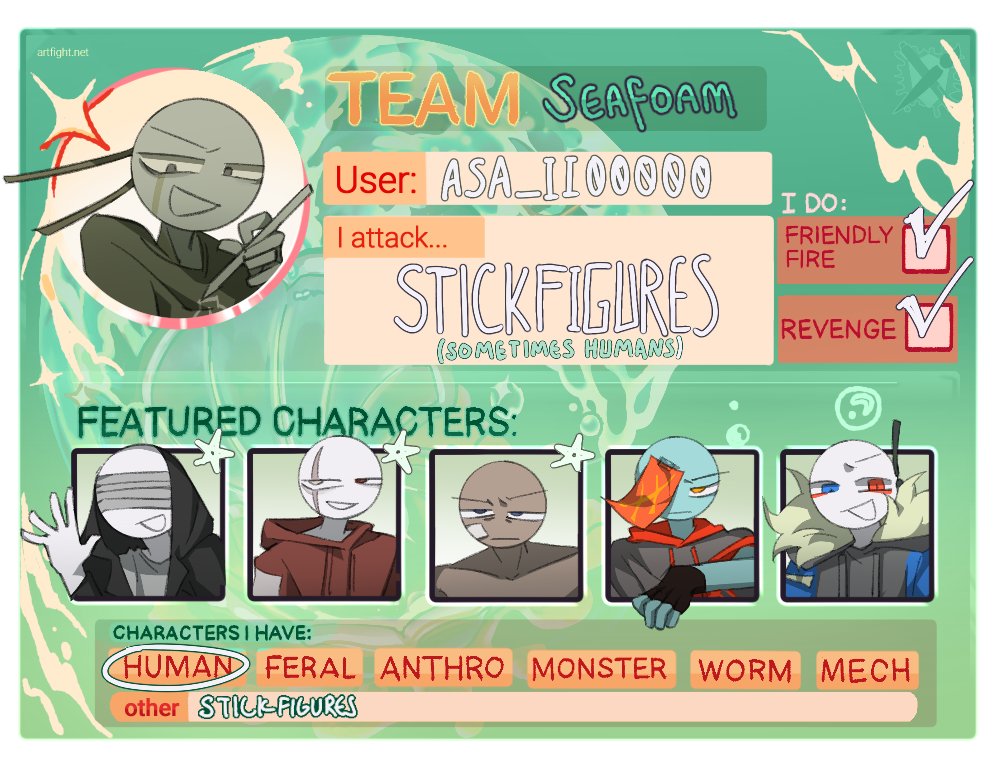 I'M JOINING ARTFIGHT AGAIN!!!
I will definitely be attacking more this year

artfight.net/~Asa_ii00000