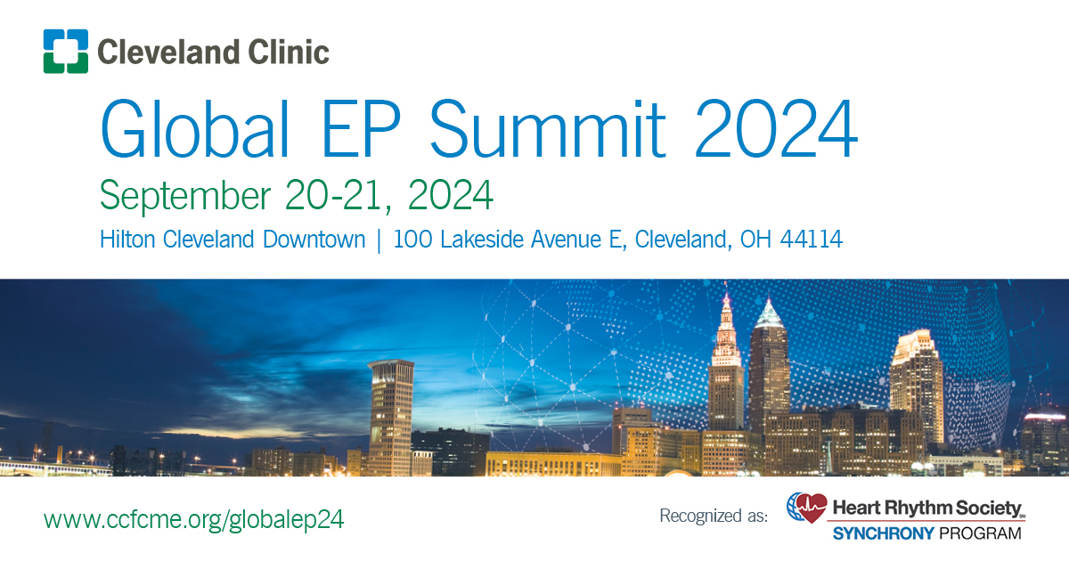 HRSonline's tweet photo. Join the world’s leading EP experts at Cleveland Clinic’s 6th Annual Global EP Summit!
September 20-21, 2024 Hilton Cleveland Downtown
LEARN MORE > https://t.co/pkCYqycnO8 https://t.co/vOodDxiXkn