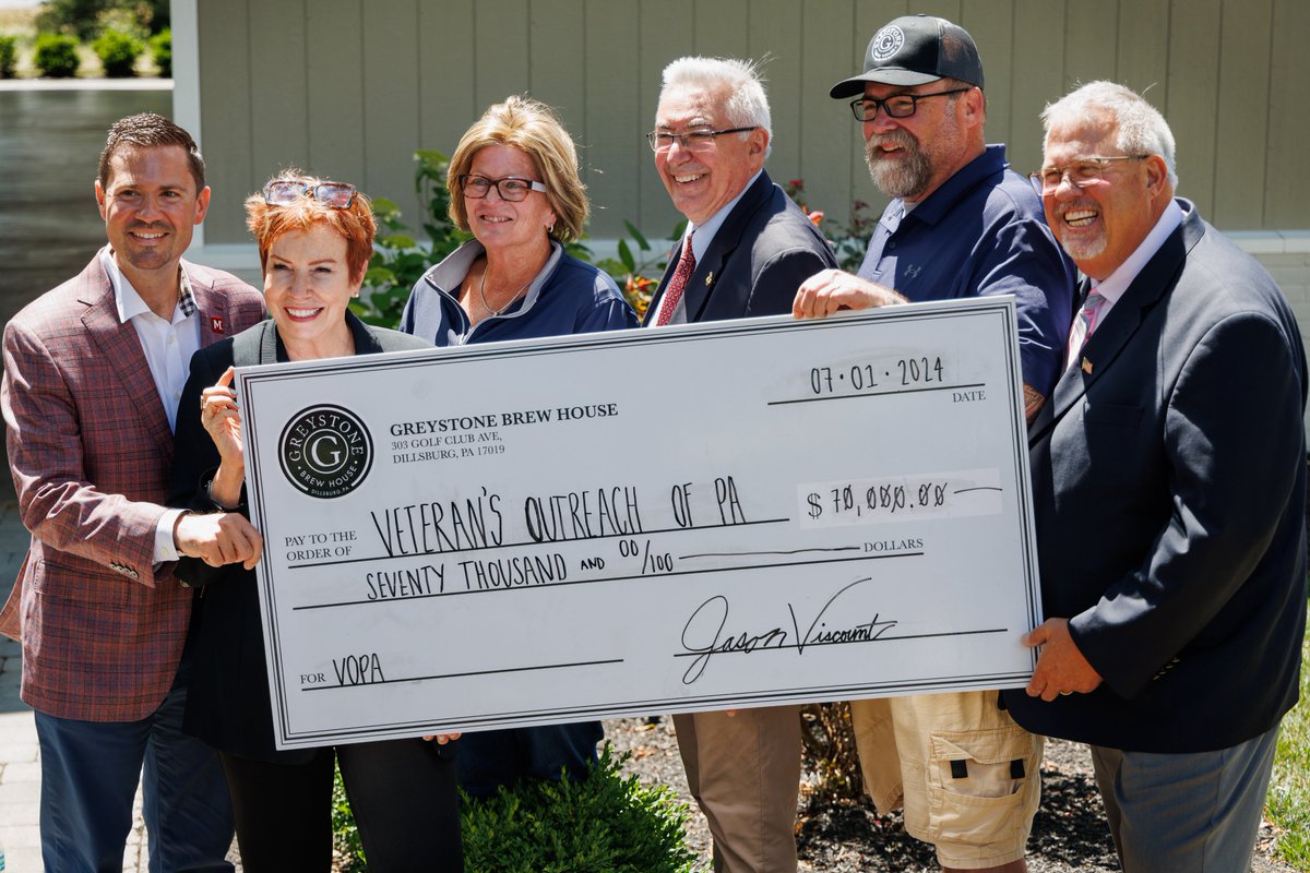 A huge thank you to everyone involved with Greystone Derby Day! Today we were honored to help present a check for $70,000 to Veterans Outreach of Pennsylvania to continue its mission of combatting homelessness among veterans. #RenewalCares 💚