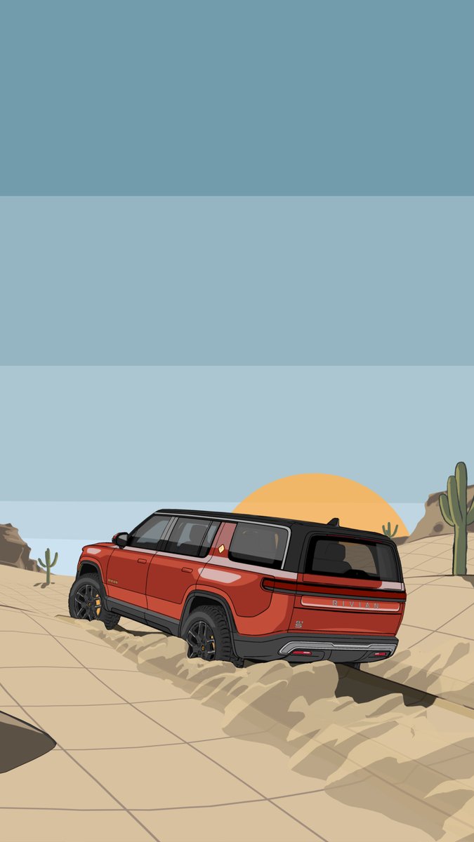 Rivian's tweet image. R1 Drive modes wallpapers for your enjoyment. 💛📱